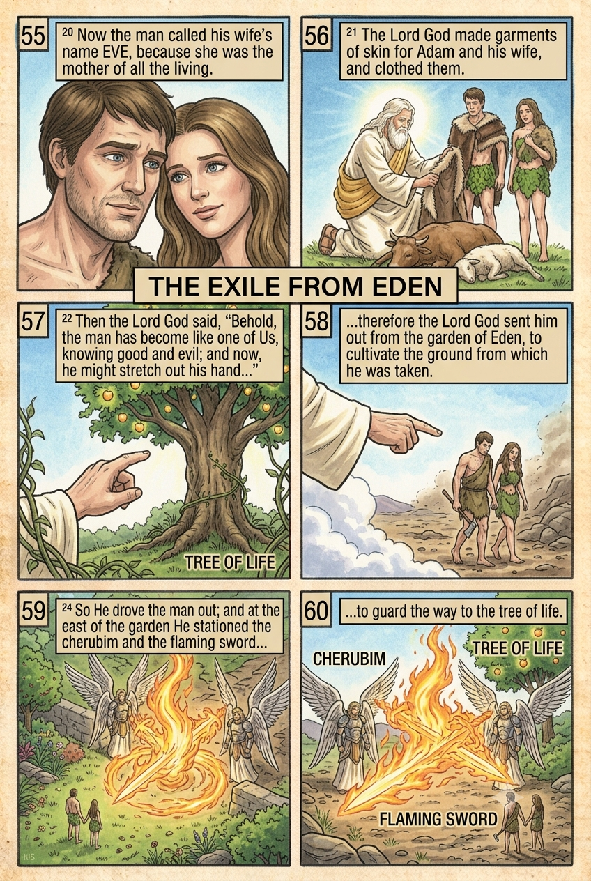 Genesis 3 illustration: The Exile from Eden