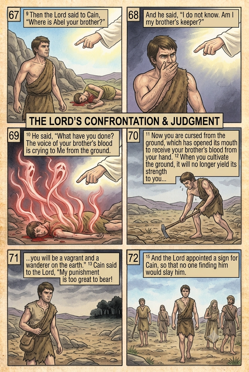 Genesis 4 illustration: The Lord's Confrontation & Judgment