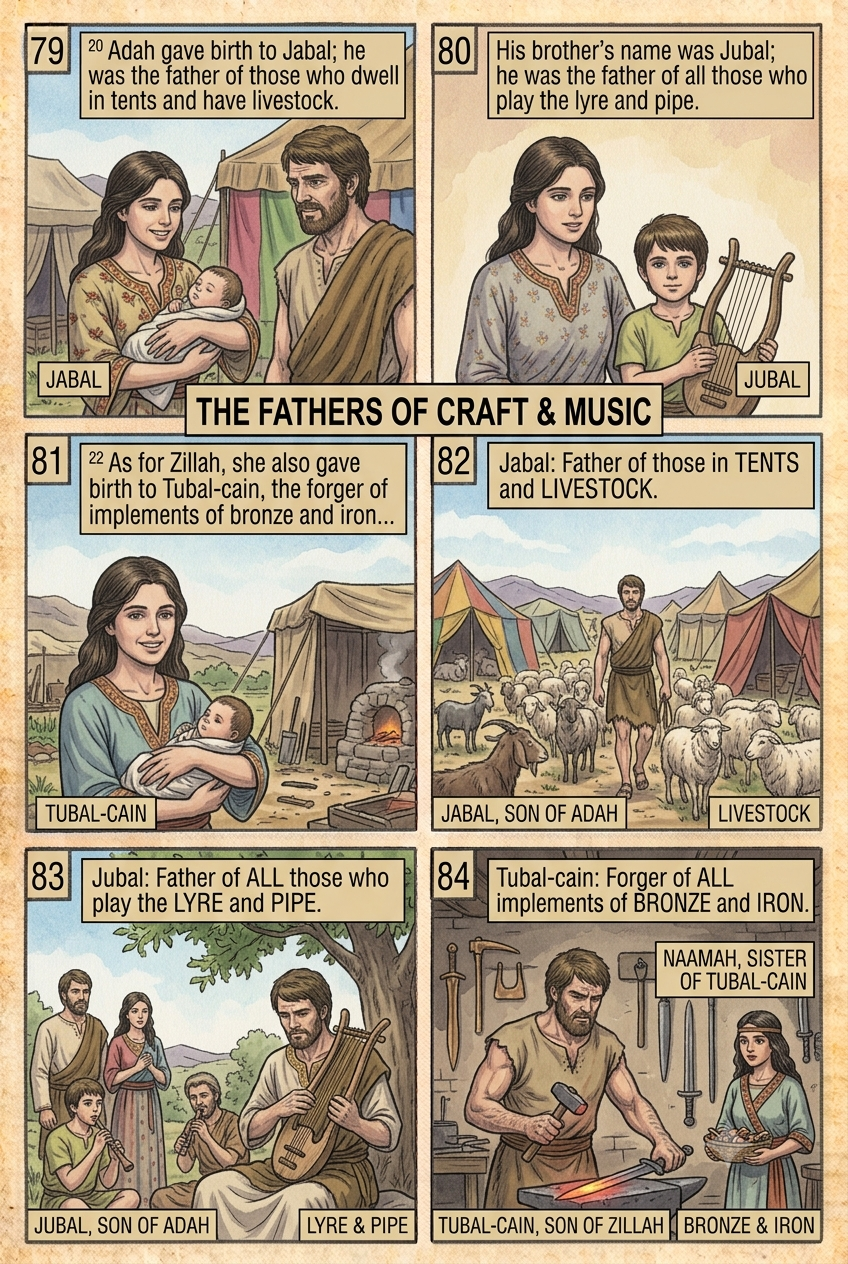 Genesis 4 illustration: The Fathers of Craft & Music