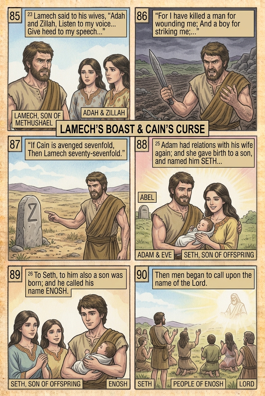 Genesis 4 illustration: Lamech's Boast & The Line of Seth